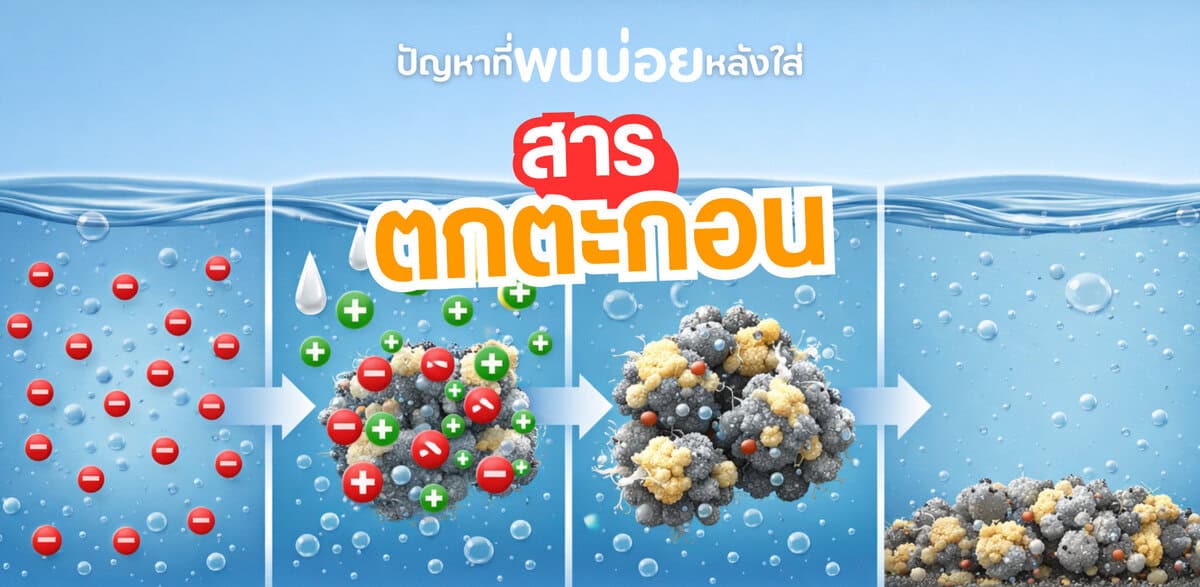 ปัญหาที่พบบ่อย หลังใช้สารตกตะกอน