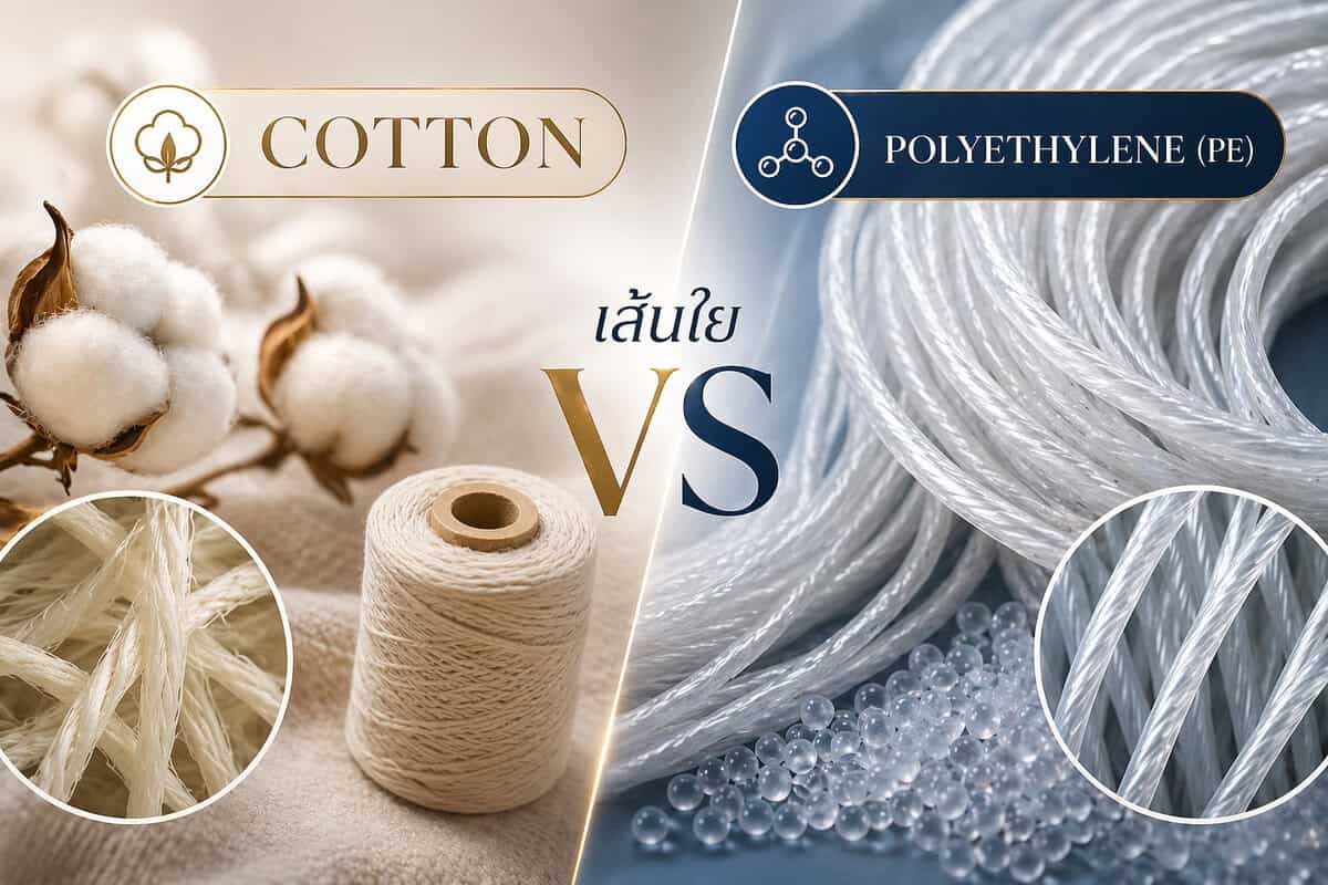 เส้นใย Cotton vs Polyethylene (PE)
