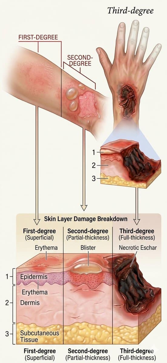 Chemical Burns ระดับต่าง ๆ และวิธีปฐมพยาบาลเบื้องต้น 5 % Chemical Burns ระดับต่าง ๆ และวิธีปฐมพยาบาลเบื้องต้น