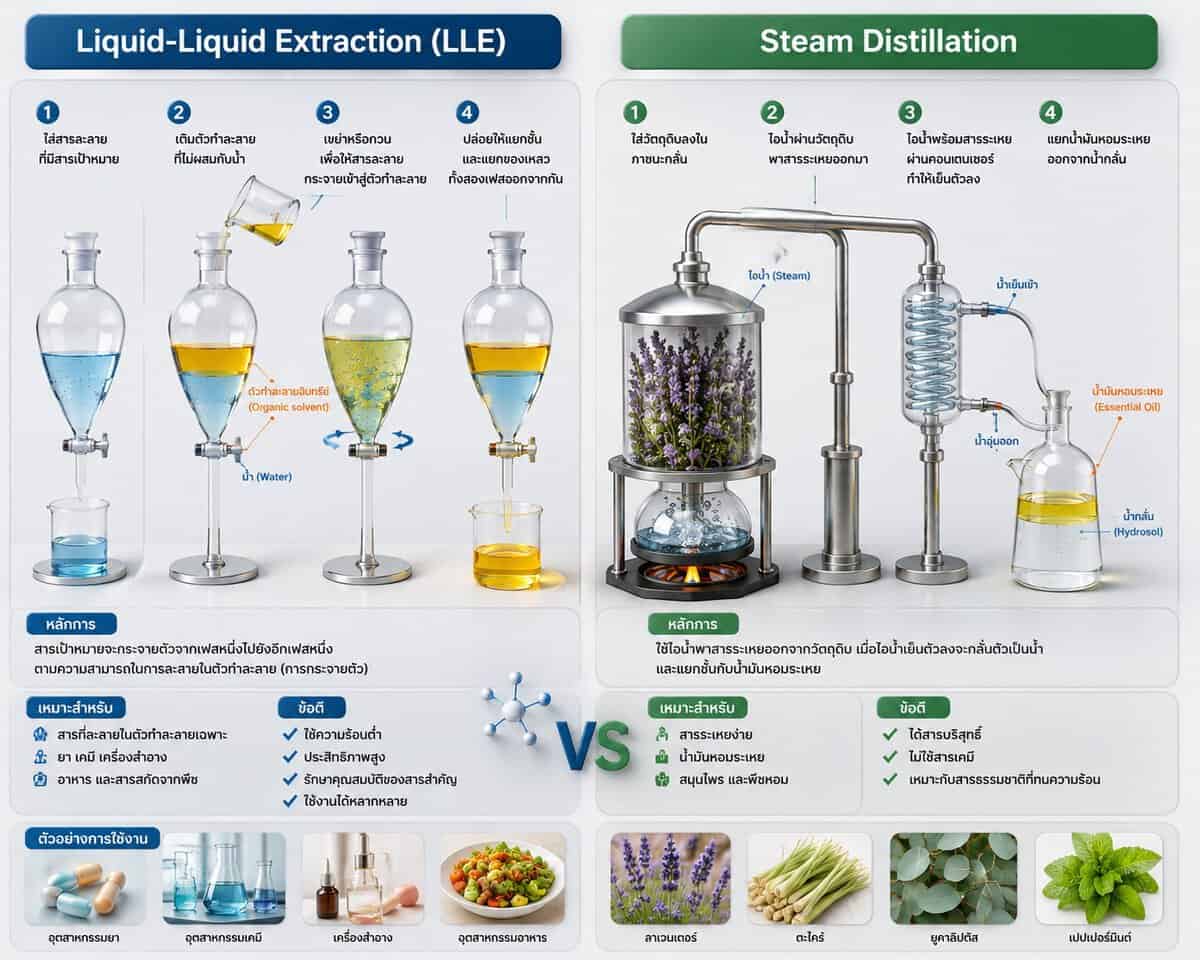 การสกัดแบบสองเฟส (Liquid-Liquid Extraction: LLE) คืออะไร? 3 Liquid-Liquid Extraction (LLE)