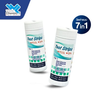 TEST STRIPS กระดาษวัดค่า 7 in 1 4 เทสต์สตริป 7 in 1 สำหรับวัดค่าในน้ำในขวดพลาสติก.