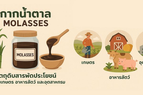 กากน้ำตาล (Molasses) วัตถุดิบสารพัดประโยชน์สำหรับเกษตร อาหารสัตว์ และอุตสาหกรรม